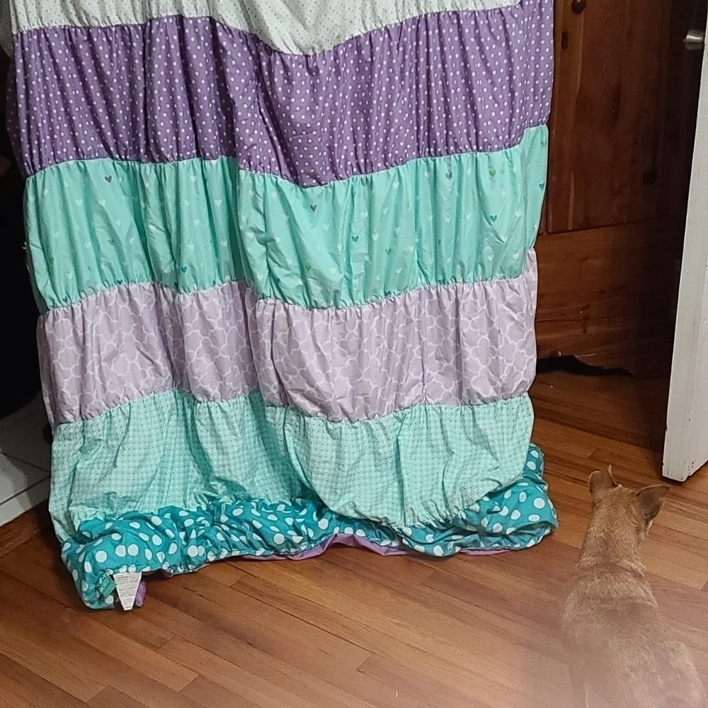 Pillow Fort Comforter Purple Aqua Twin Puffy Soft‎ Lightweight 66x88
